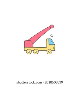crane machinery icon in color icon, isolated on white background 