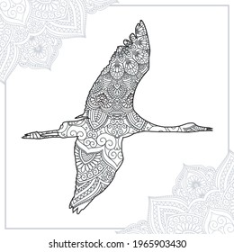 Crane Mandala Vektorgrafik Art Style