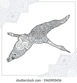 Crane Mandala Vektorgrafik Art Style