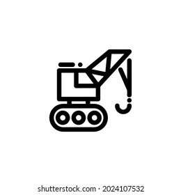 Crane Monoline Icon Logo for Graphic Design