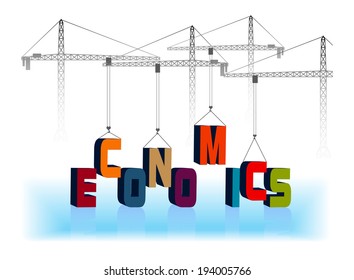 Crane Mounts Word Economy Stock Vector (Royalty Free) 194005766