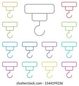 Crane multi color icon. Simple thin line, outline vector of construction tools icons for ui and ux, website or mobile application
