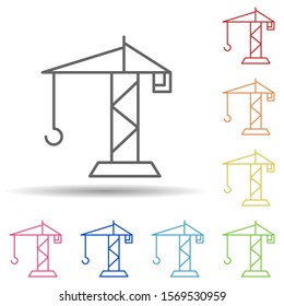 Crane in multi color style icon. Simple thin line, outline vector of construction icons for ui and ux, website or mobile application