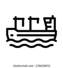 crane on boat icon vector. crane on boat sign. isolated contour symbol illustration