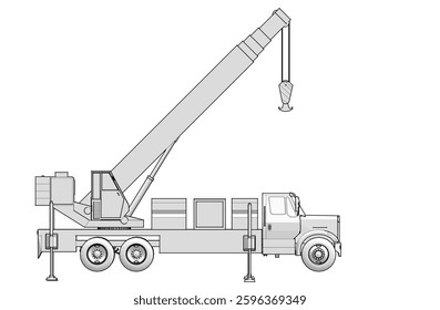 crane on wheels 3d illustration