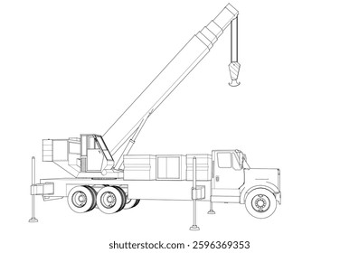 crane on wheels 3d illustration