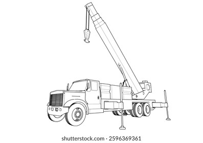 crane on wheels 3d illustration