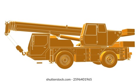 crane on wheels 3d illustration