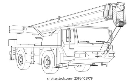 crane on wheels 3d illustration
