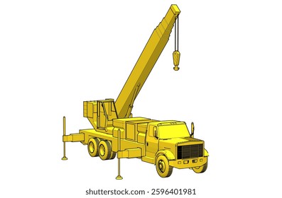 crane on wheels 3d illustration