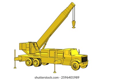 crane on wheels 3d illustration