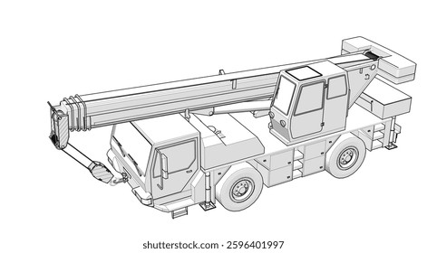 crane on wheels 3d illustration