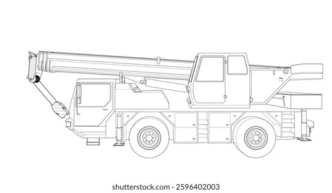 crane on wheels 3d illustration