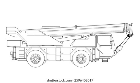 crane on wheels 3d illustration