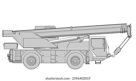 crane on wheels 3d illustration