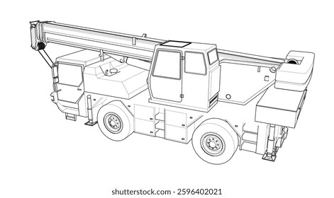 crane on wheels 3d illustration