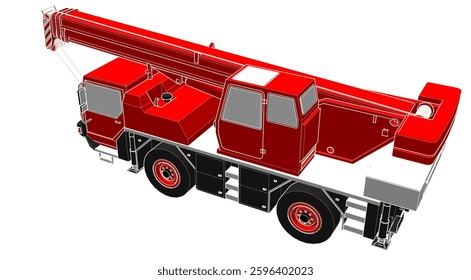 crane on wheels 3d illustration