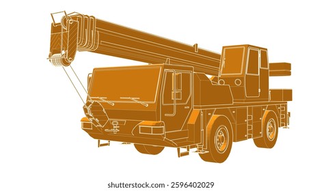 crane on wheels 3d illustration