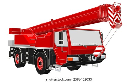 crane on wheels 3d illustration