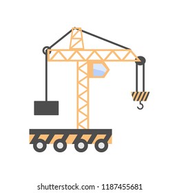 crane on wheels colored icon. Element of colored construction sign for mobile concept and web apps. Color crane on wheels icon can be used for web and mobile