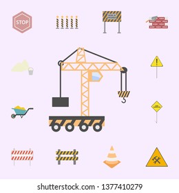 crane on wheels colored icon. Building materials icons universal set for web and mobile