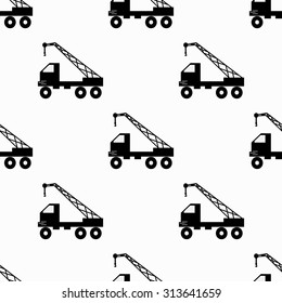 crane on a white background seamless pattern
