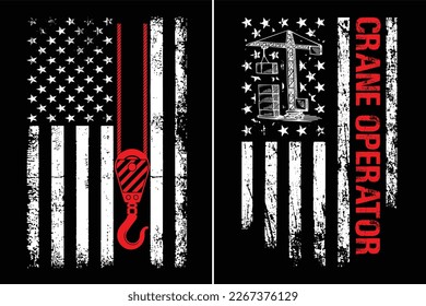 Crane Operator American Flag Design