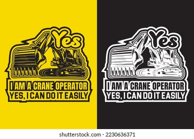 Crane Operator t shirt design vector template