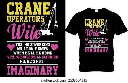 crane operator t-shirt design template