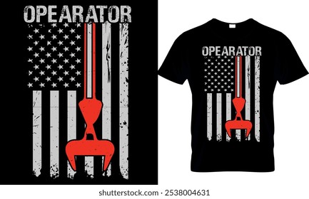 crane operator t-shirt design template