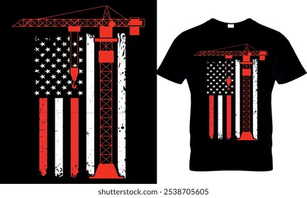 crane operator t-shirt design template