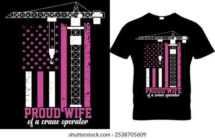 crane operator t-shirt design template