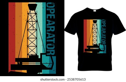 crane operator t-shirt design template