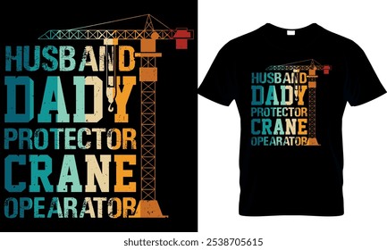 crane operator t-shirt design template