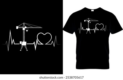 crane operator t-shirt design template