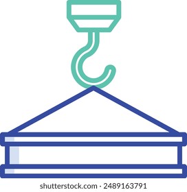 Crane outline color vector illustration