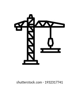 Crane outline icons. Vector illustration. Editable stroke. Isolated icon suitable for web, infographics, interface and apps.