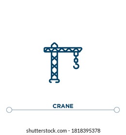 crane outline vector icon. simple element illustration. crane outline icon from editable construction concept. can be used for web and mobile
