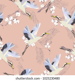 crane pattern vector illustration