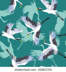crane pattern, vector, illustration