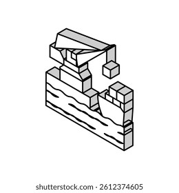 crane port isometric icon vector. crane port sign. isolated symbol illustration