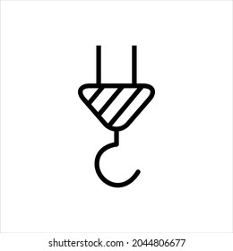 Icono de polea de grúa ilustración gráfica vectorial