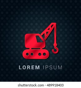 Crane Red chromium precious metallic 3D Icon / Logo Design
