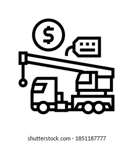 crane rental line icon vector. crane rental sign. isolated contour symbol black illustration