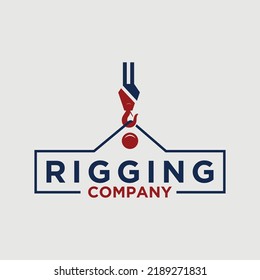 Crane Rigging Company Logo Design Template.