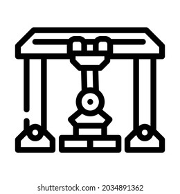 crane robot line icon vector. crane robot sign. isolated contour symbol black illustration