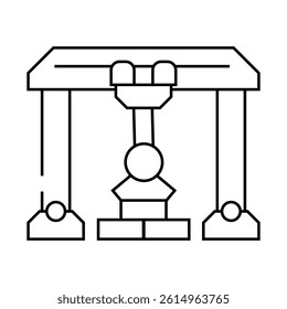 crane robot line icon vector. crane robot sign. isolated contour symbol black illustration
