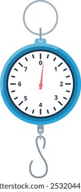 Crane scales cartoon icon. Grip weight tool