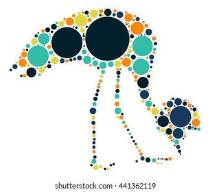 crane shape vector design by color point