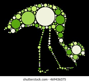 crane shape vector design by color point